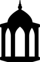 Glyph icon of simple lantern with monochrome color for ramadan design graphic. Graphic resource for ramadan celebration in muslim culture and islam religion. Lantern for ramadan ornament or decoration vector