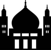 Icon of mosque with monochrome color for ramadan design graphic. Vector graphic resource for ramadan celebration in muslim culture and islam religion. Symbol for a muslim place of worship and pray