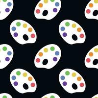 Vector flat hand drawn seamless pattern with rainbow palette with paint