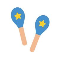 Hand drawn toy musical instruments for kids. Flat vector maracas illustration