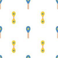 Vector flat hand drawn seamless pattern with maracas