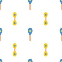 Vector flat hand drawn seamless pattern with maracas