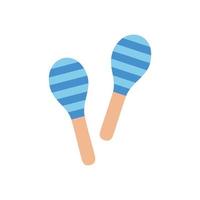 Hand drawn toy musical instruments for kids. Flat vector striped maracas illustration