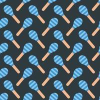 Vector flat hand drawn seamless pattern with maracas