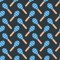 Vector flat hand drawn seamless pattern with maracas