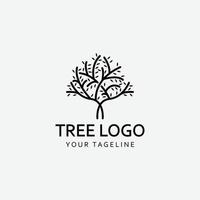 Tree logo images icon design line art vector