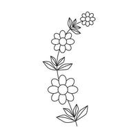 Hand drawn spring flower with leaves. vector