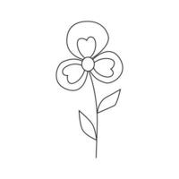 Hand drawn spring flower with leaves. vector