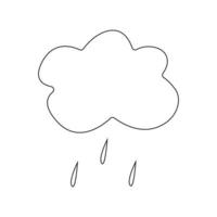 Hand drawn illustration rain cloud. vector