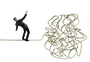 Businessman resolves the tangle photo