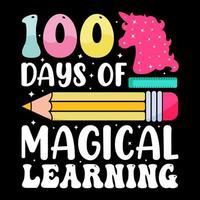 100th days of school, hundred days t-shirt design, 100th days celebration t-shirt vector