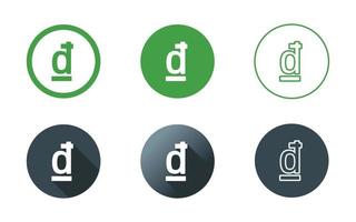 Vietnamese Dong Symbol Icon Set vector