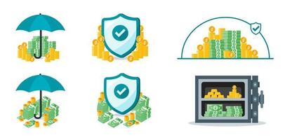 Vietnamese Dong Money Protection and Security Set vector