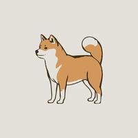 Vector Illustration of a dog with brown fluffy hair.