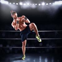 Man on ring ready to fight photo