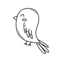 Cute bird in doodle style. Vector illustration. Isolated bird on a white background.