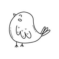 Cute bird in doodle style. Vector illustration. Isolated bird on a white background.