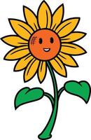 Cute Sunflower Illustration vector