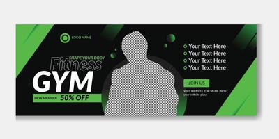 gym and fitness customizable timeline cover vector