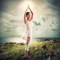 Yoga in a natural landscape photo