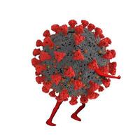 imagen de el estructural morfología de el coronavirus visto debajo un microscopio. 3d hacer foto