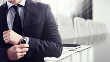 Businessman getting ready for a meeting photo