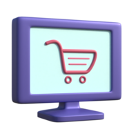 Online Shopping on monitor png