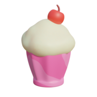 Cupcake with chery topping png