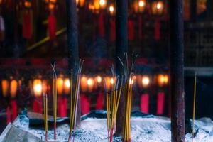 Hong Kong,March 25,2019-view of Man Mo Temple at Hollywood Road in Sheung Wan is one of the oldest temples in Hong Kong. photo