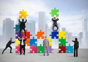 Team of businesspeople build a new company photo