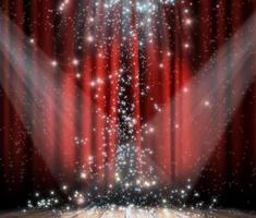 Red curtain with star photo