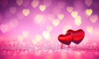 Red Heart shapes for valentines day background photo