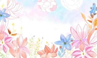 watercolor floral background photo