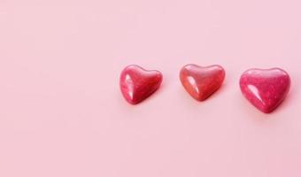 red Heart shapes for valentines day background photo