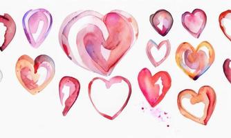 watercolor heart shape for valentine day photo