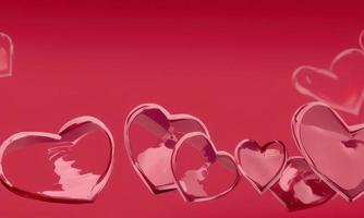 red Heart shapes for valentines day background photo