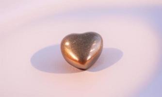 heart shape stone on plain background for valentines day photo