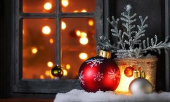 Christmas window background photo