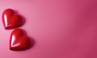 Red Heart shapes for valentines day background photo