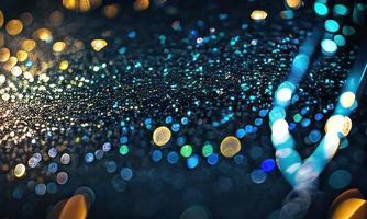 blue bokeh background with small particle photo