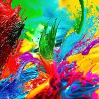colorful paint splashes background photo