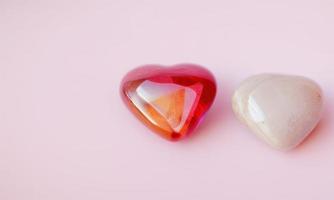 heart shape stone on plain background for valentines day photo