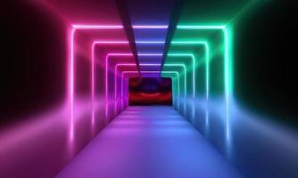 abstract background with neon glowing lines photo