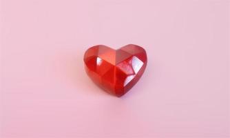 heart shape gems on plain background for valentines day photo