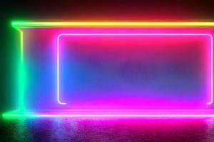 Bright colorful standing neon light backdrop and background. photo