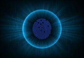 Modern Cybersecurity Technology Background with Finger Print vector