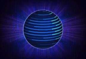 Modern Holographic Globe on Technology Background vector