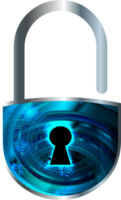 Modern Technology Padlock Crop-out png