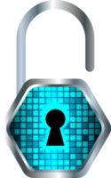 Modern Technology Padlock Crop-out png