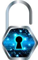 Modern Technology Padlock Crop-out png